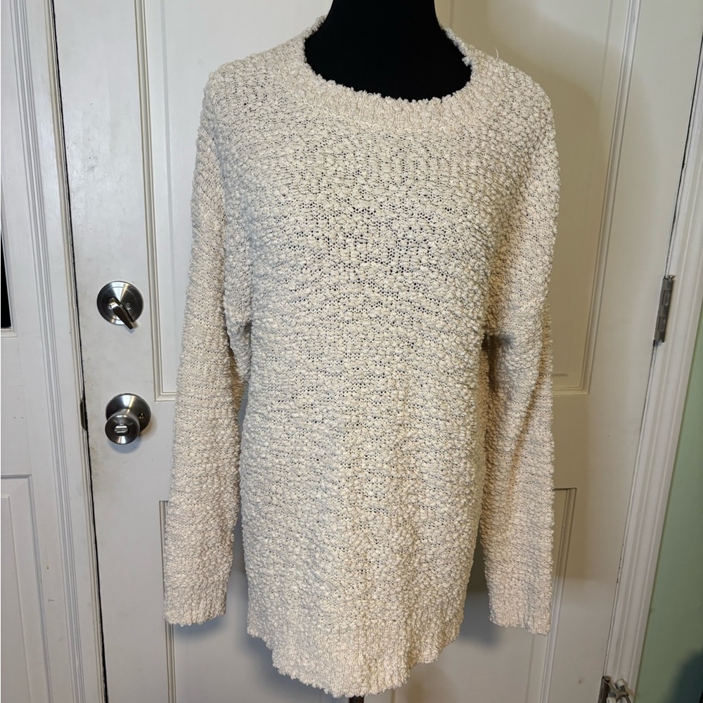 Debut Off-White Textured Knit Sweater
